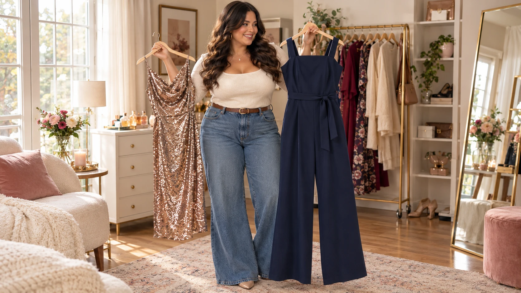 eVogues Plus Size Lace Overlay Romper Dress