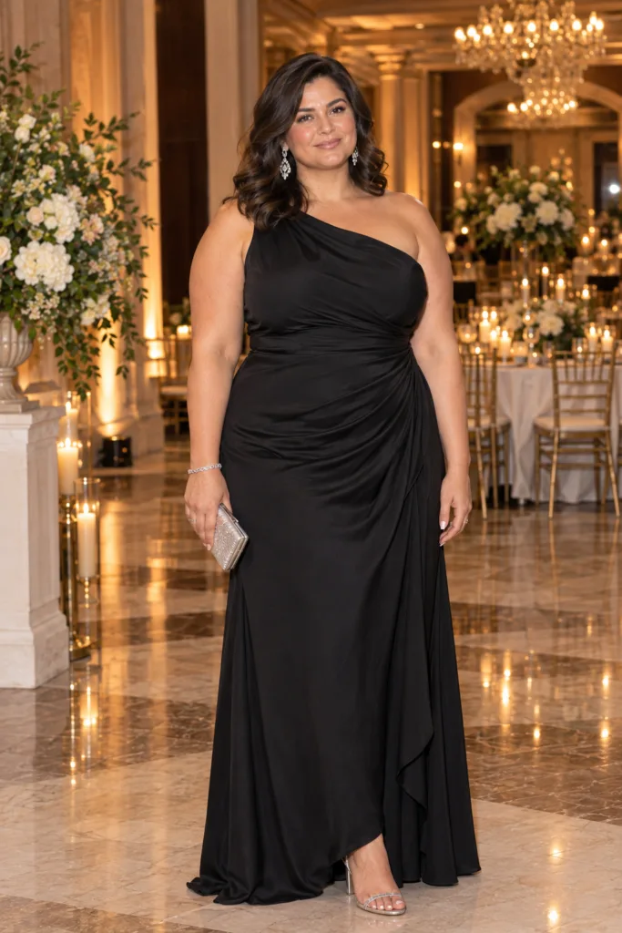 Black One-Shoulder Dress