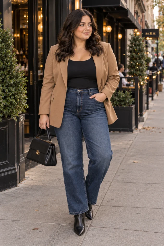 Blazer + Straight-Leg Jeans