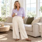 Curvy woman over 50 in burgundy velvet blazerColor Trends Women Over 50