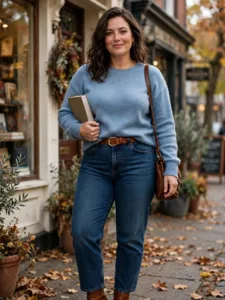 Cool Blue Sweater + Dark Denim