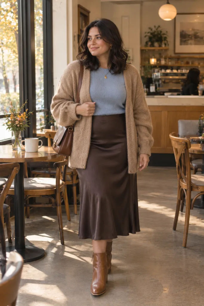 Cozy Cardigan + Midi Skirt