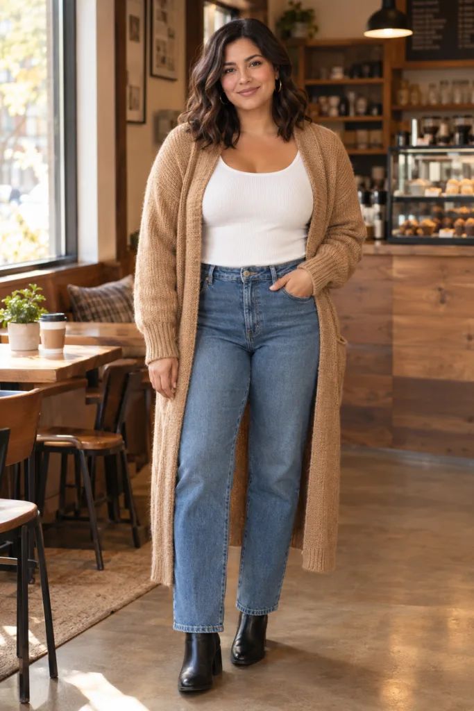 Cozy Cardigan & Straight-Leg