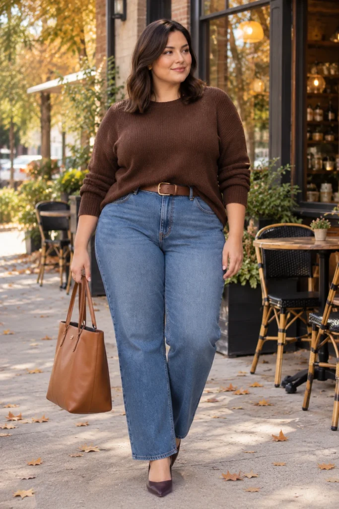 Cozy Sweater + Straight-Leg Jeans