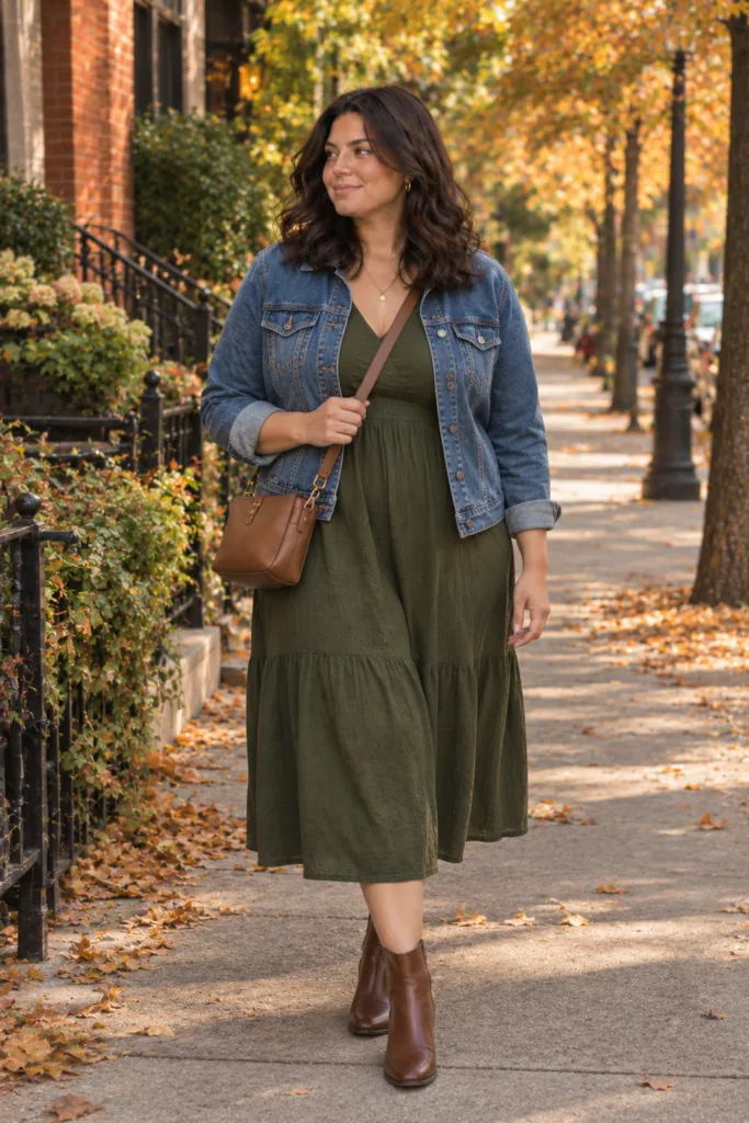 Denim Jacket + Midi Dress