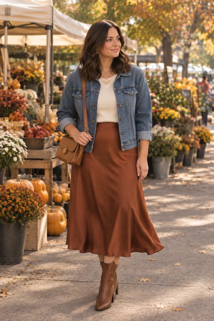 Denim Jacket + Midi Skirt