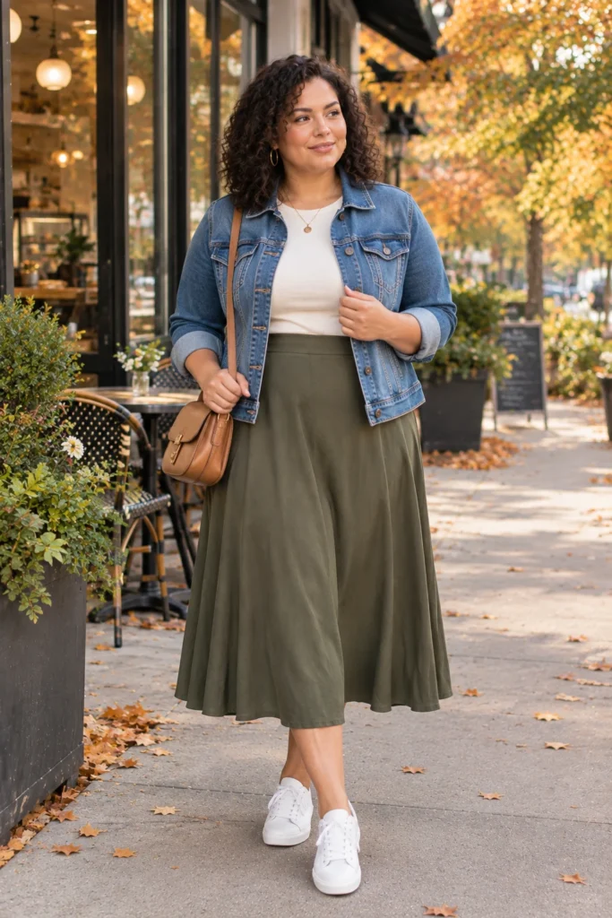 Denim Jacket + Midi Skirt
