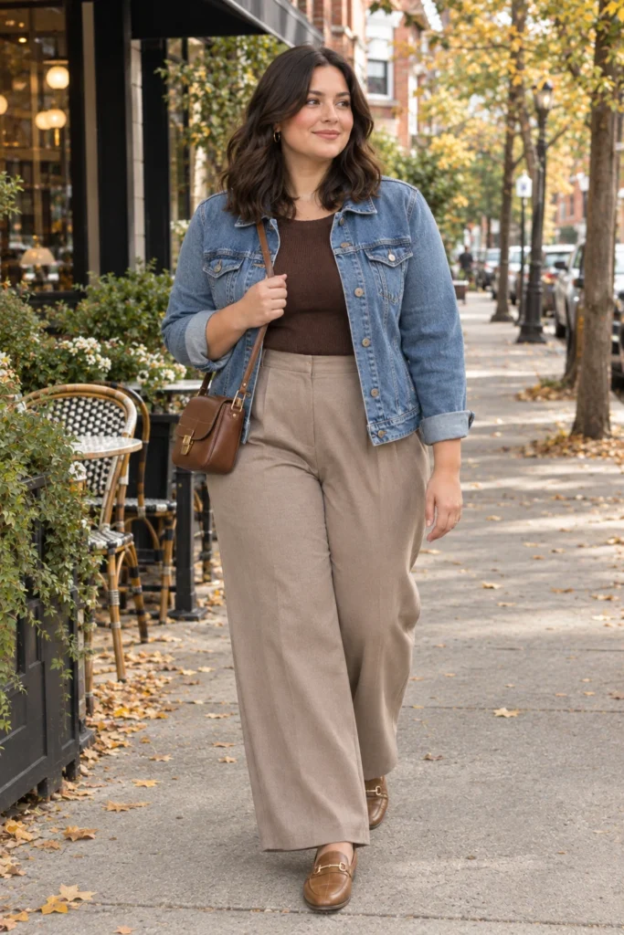 Denim Jacket + Wide-Leg Pants