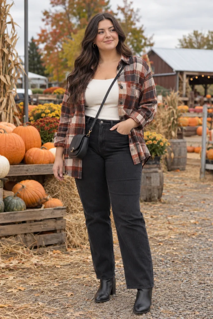 Flannel Shirt + Black Jeans