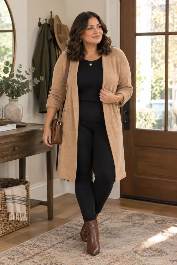 Long Cardigan + Leggings