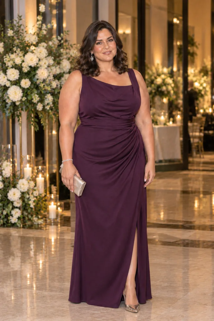 Modern Plum Column Dress