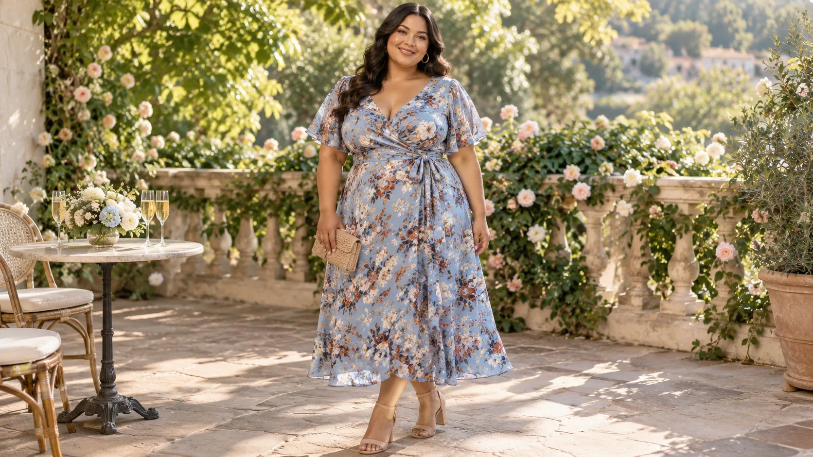 Plus Size Floral Wedding Guest Dresses