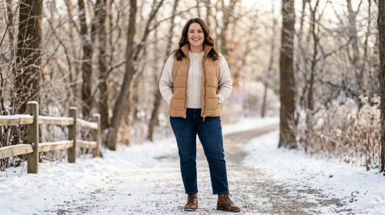 10 Plus Size Winter Vest Outfits for Curvy Women That Add Warmth Without Bulk