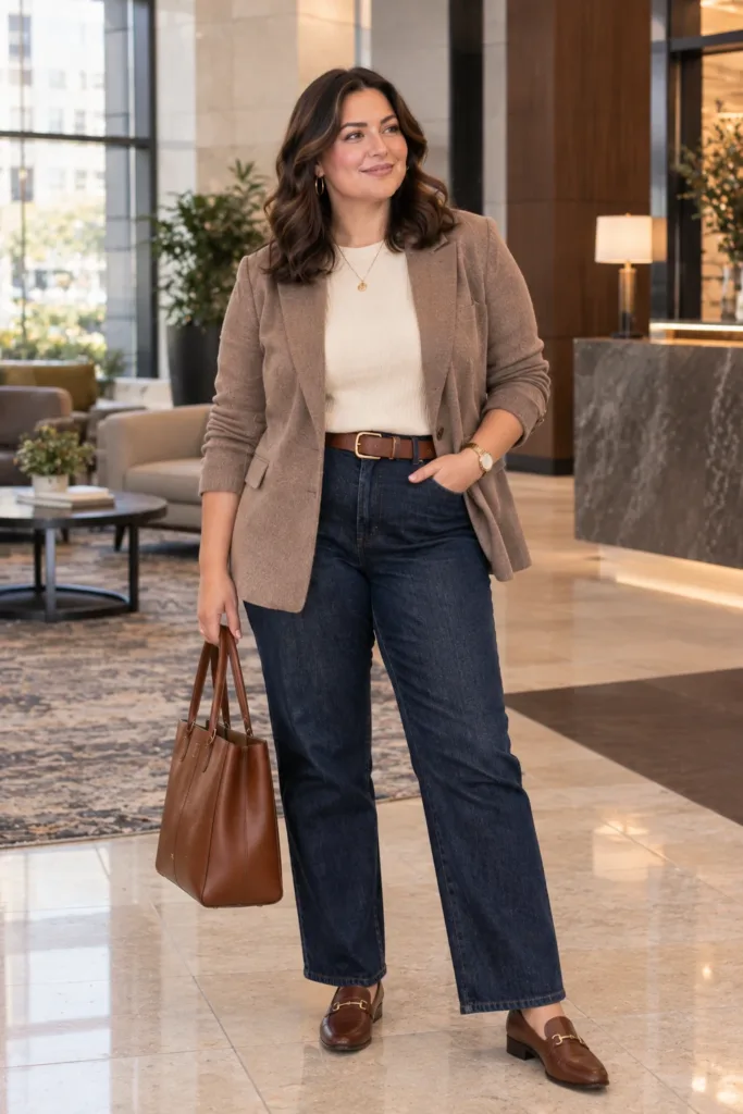 Relaxed Blazer + Dark Jeans