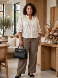 Romantic Blouse + Relaxed Trousers