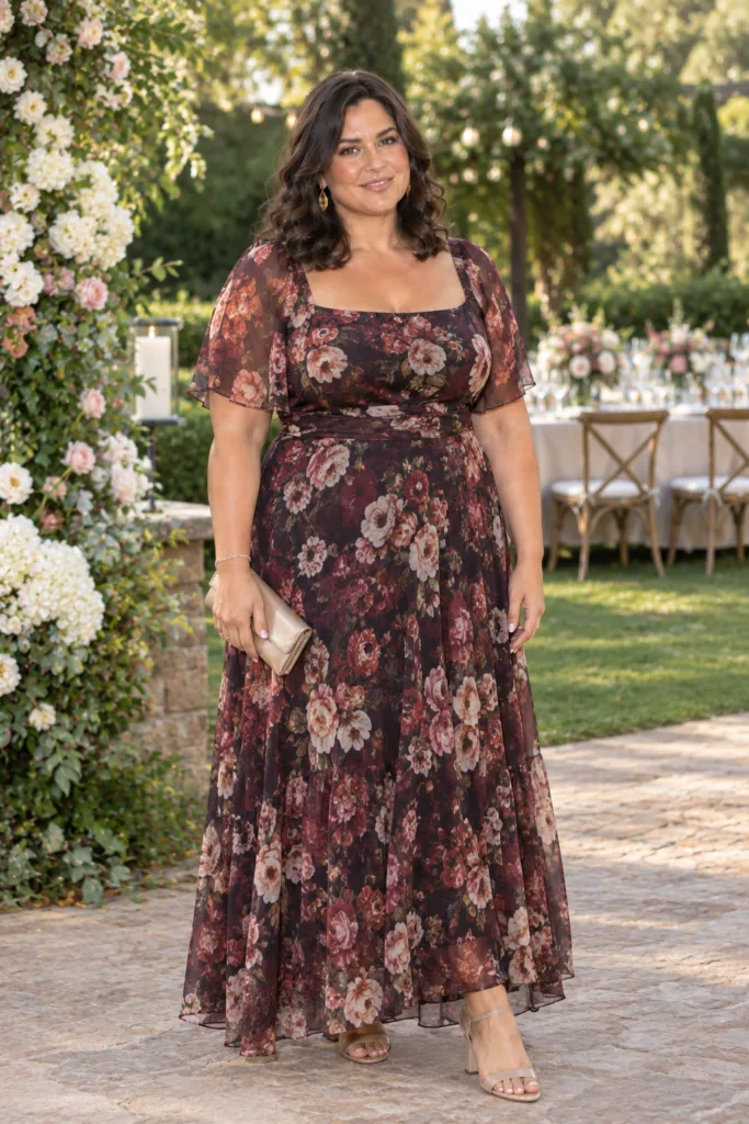 Romantic Floral Chiffon Maxi