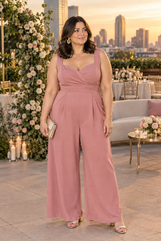 Rose Pink Wide-Leg Jumpsuit