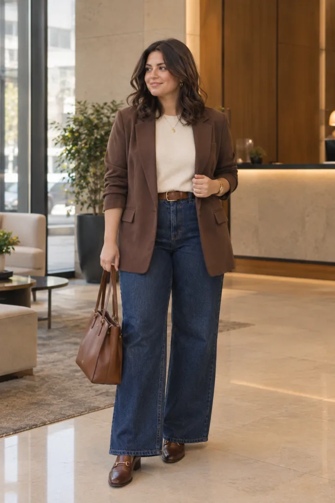 Soft Blazer + Wide-Leg Denim