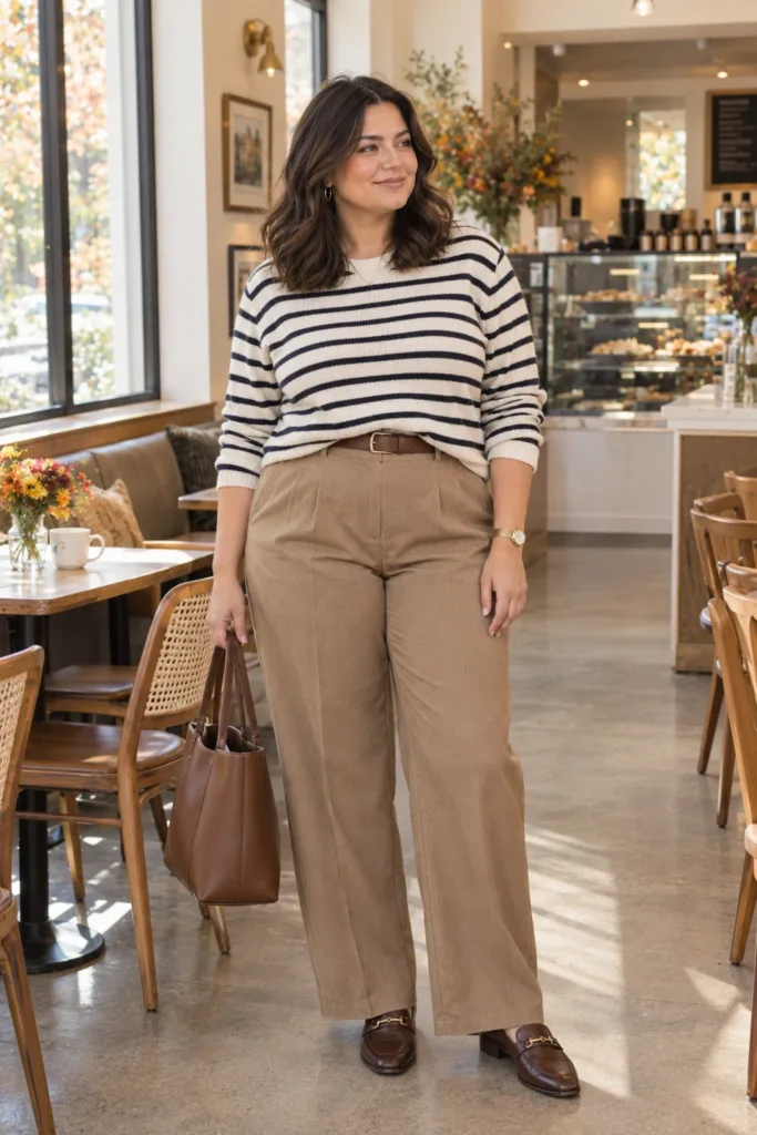 Striped Sweater + Relaxed Trousers