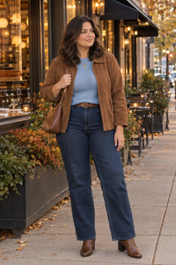 Suede Jacket + Dark Denim