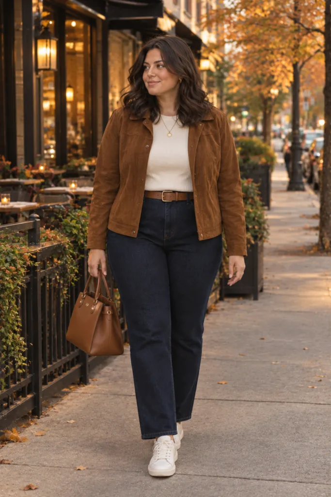 Suede Jacket + Dark Denim