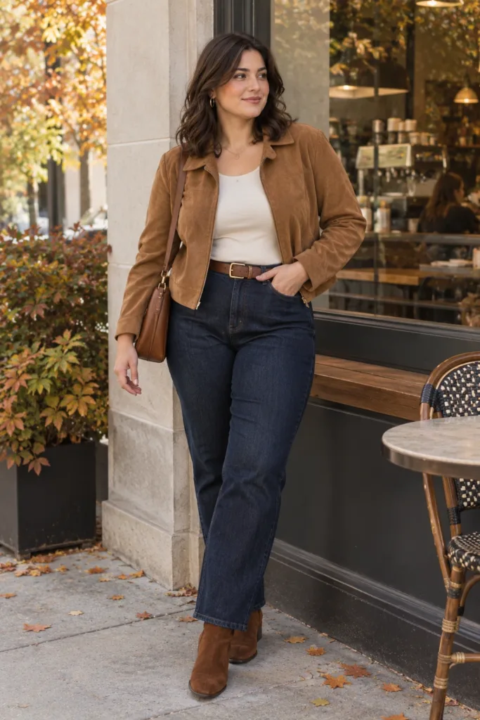 Suede Jacket + Dark Denim