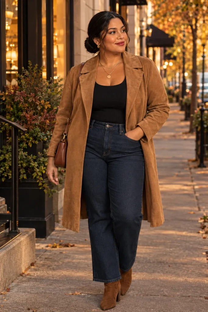 Suede Moment Longline Jacket