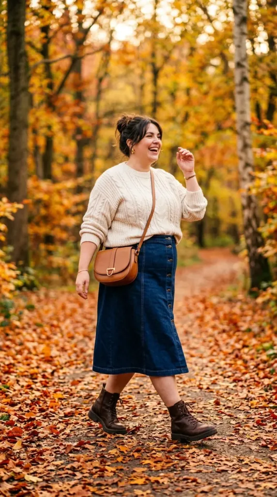 The A-Line Midi Skirt + Chunky Sweater