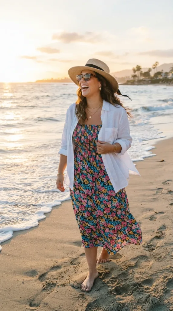 The Breezy But Covered Beach Day Look