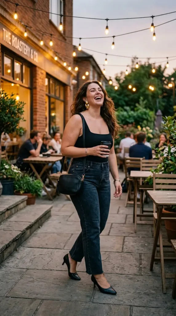 Budget friendly plus size birthday outfit with bodysuit and denim