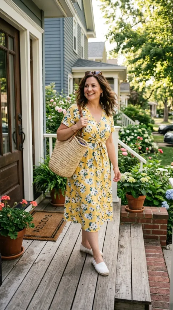 Affordable plus size floral dress for beach wedding guest