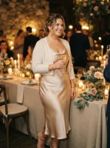 The Champagne Satin Slip Dress