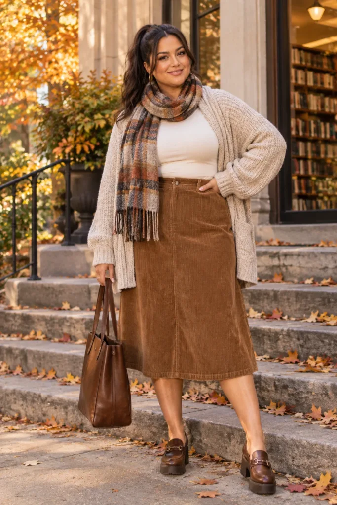 The Corduroy A-Line and Cardigan Combo