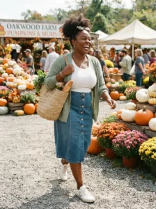 The Denim Midi Skirt for 80-Degree Fall Days
