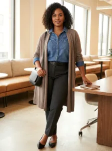The Denim Shirt & Tailored Pants Outfit