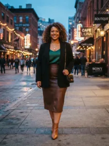 The Faux Leather Pencil Skirt for Girls' Night