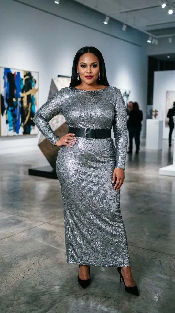 The High-Shine Column Dress