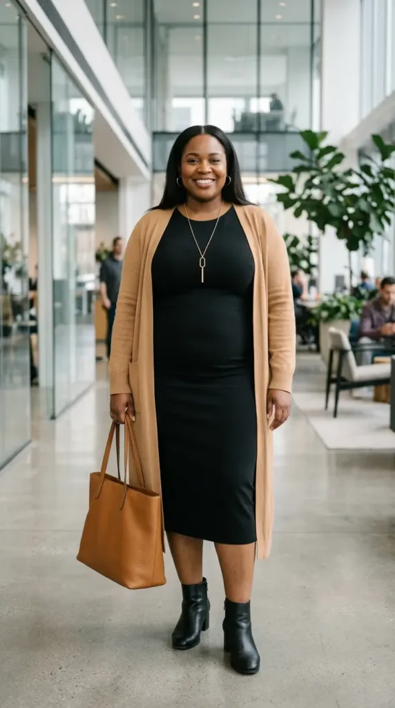 The Long Cardigan + Column Dress Formula