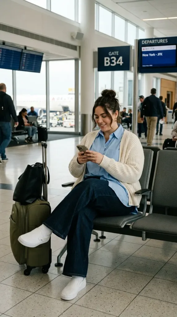 The Long Flight Wide-Leg Denim Look