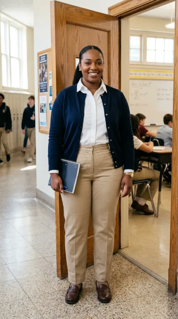 The Modern Preppy Cardigan & Khaki Set