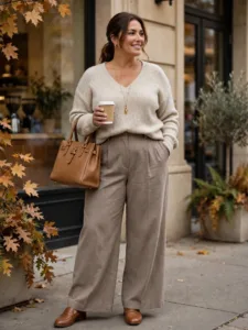 The Monochrome Knit & Wide-Leg Pants Look
