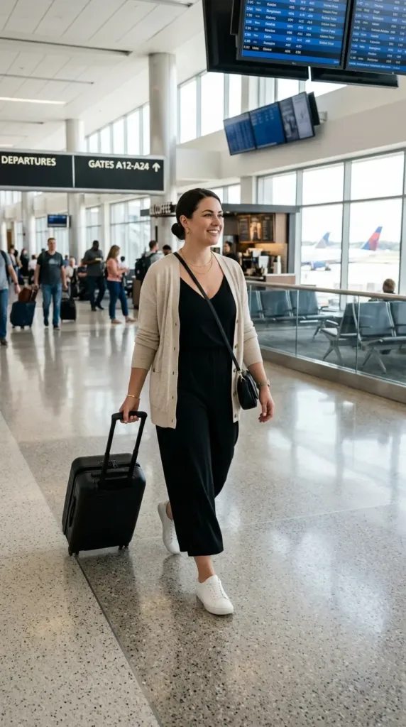 Travel capsule outfit for a multi-day business seminar