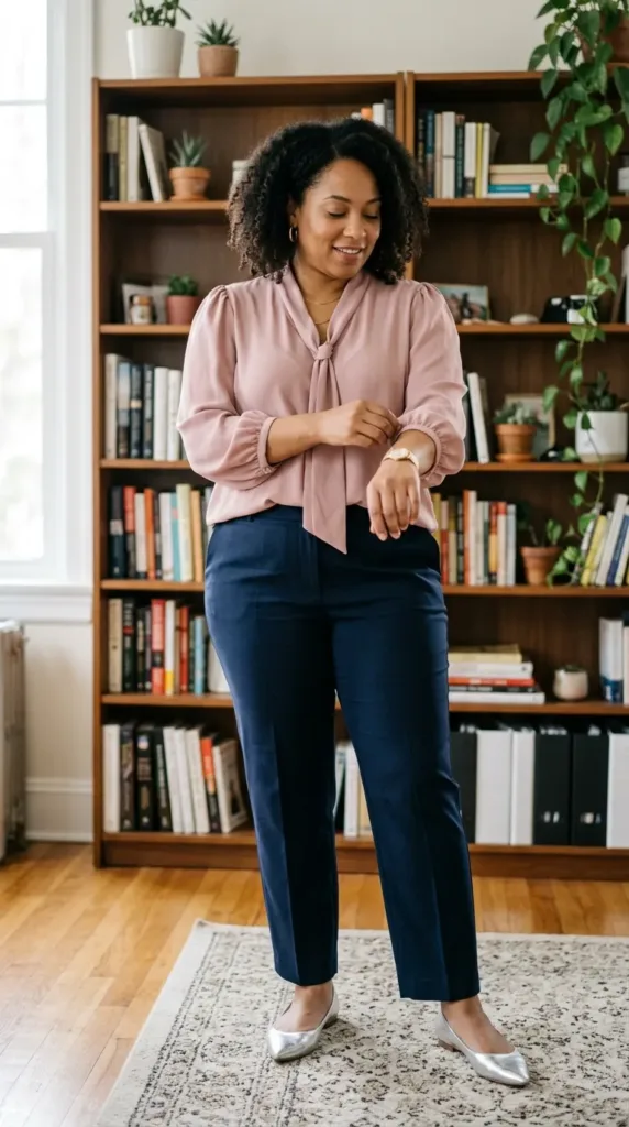 The Romantic Blouse & Straight-Leg Ankle Pants