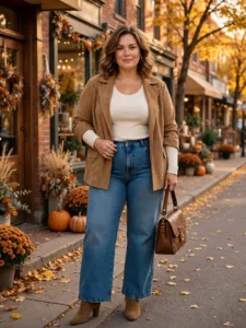 The Suede Jacket & Wide-Leg Jeans Outfit