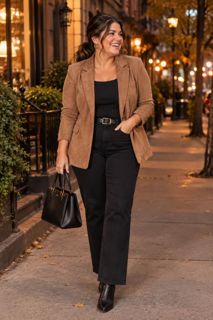 The Suede & Straight-Leg Statement