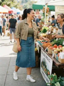 The Too-Hot-For-Tights Denim Midi Look