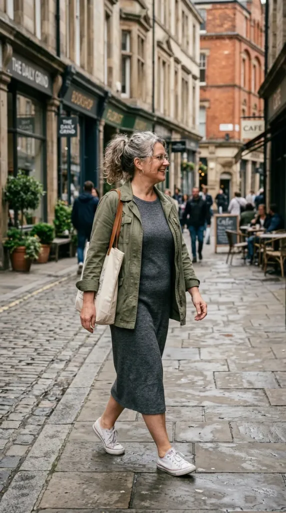 The Utility Jacket & Knit Column Dress
