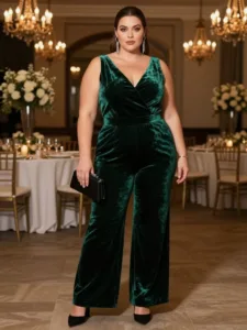 Velvet Jumpsuit + Pointed-Toe Heels