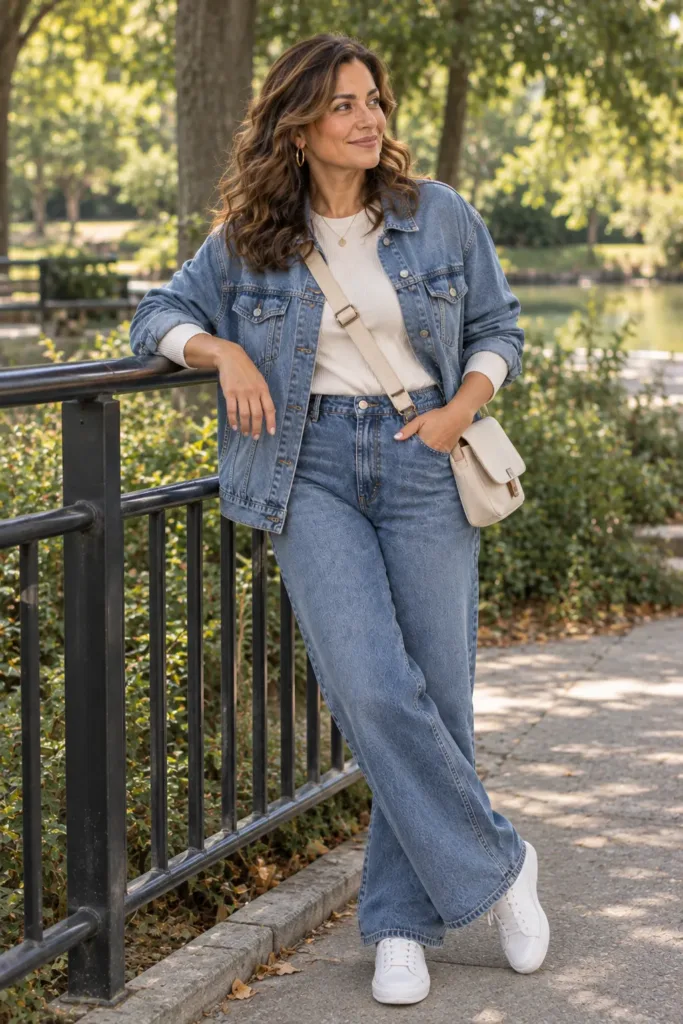  Budget friendly plus size double denim outfit