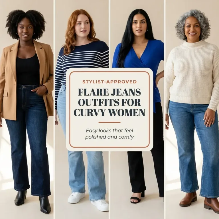 10 Flare Jeans Outfit Ideas for Curvy Women